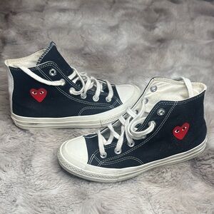 Kids Comme des Garçons PLAY x Converse Chuck 70 High PS 'Single Heart - Black'